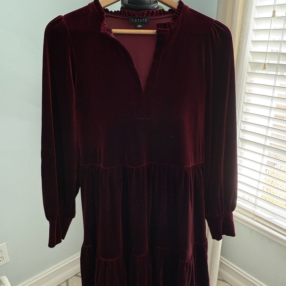 1. State Dresses & Skirts - 1. State Women's Deep Red Long Sleeve Dress